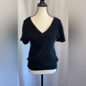 Women’s vintage Mr.Herb original Juniors black Angora rabbit hair Top Sz‎ small
